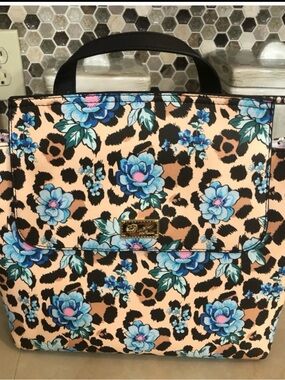 Betsey Johnson Floral Leopard Print Backpack